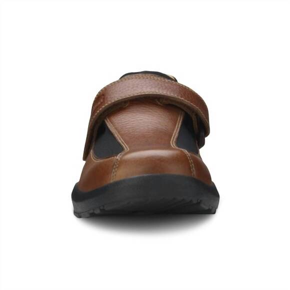 NEW DR. COMFORT SHOES men's douglas casual slip-on leather shoes in chestnut